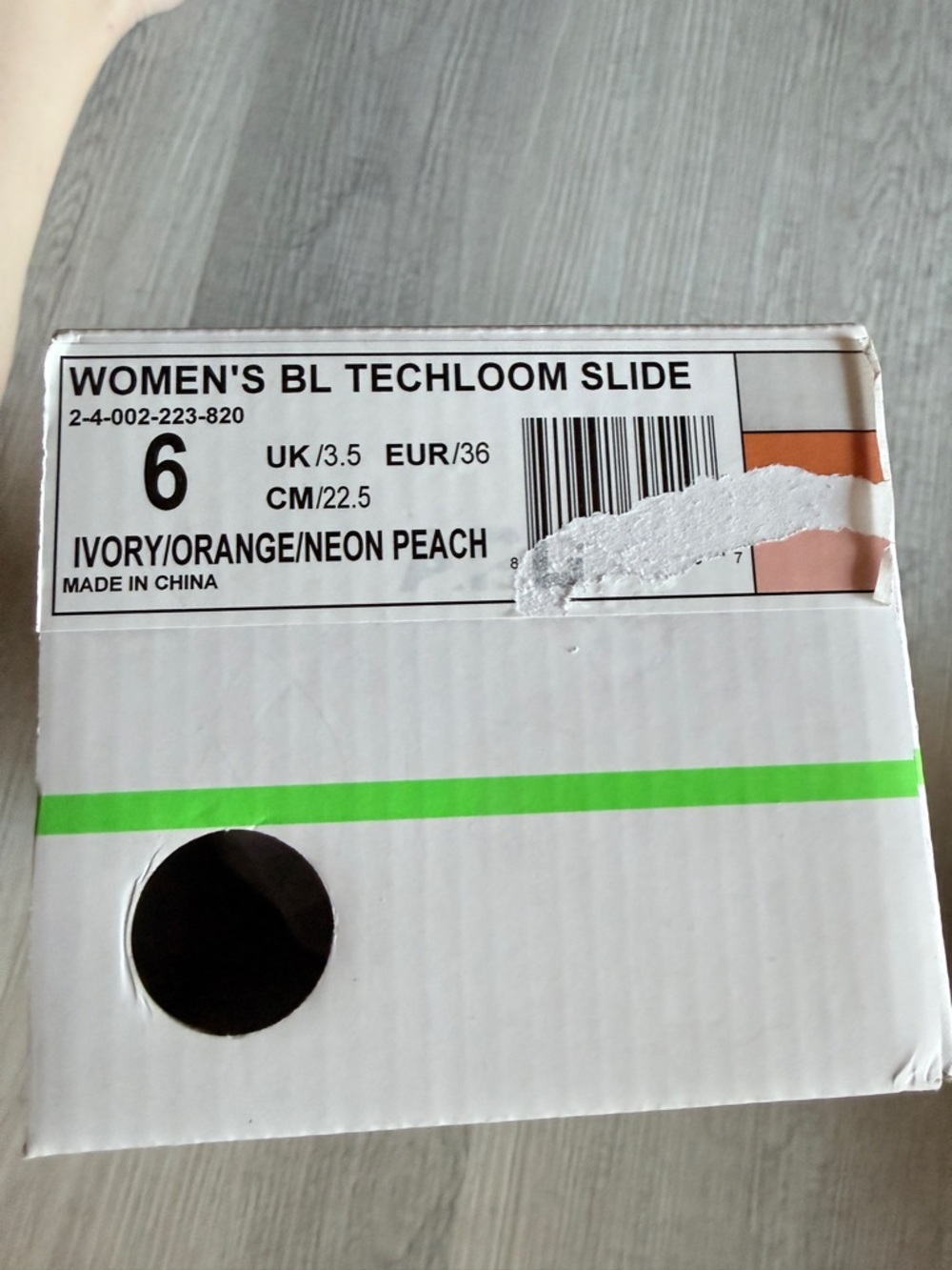 APL TechLoom Slide Sandals Womens 6 Ivory Orange Peach Comfort Slip On NEW - Picture 4 of 6